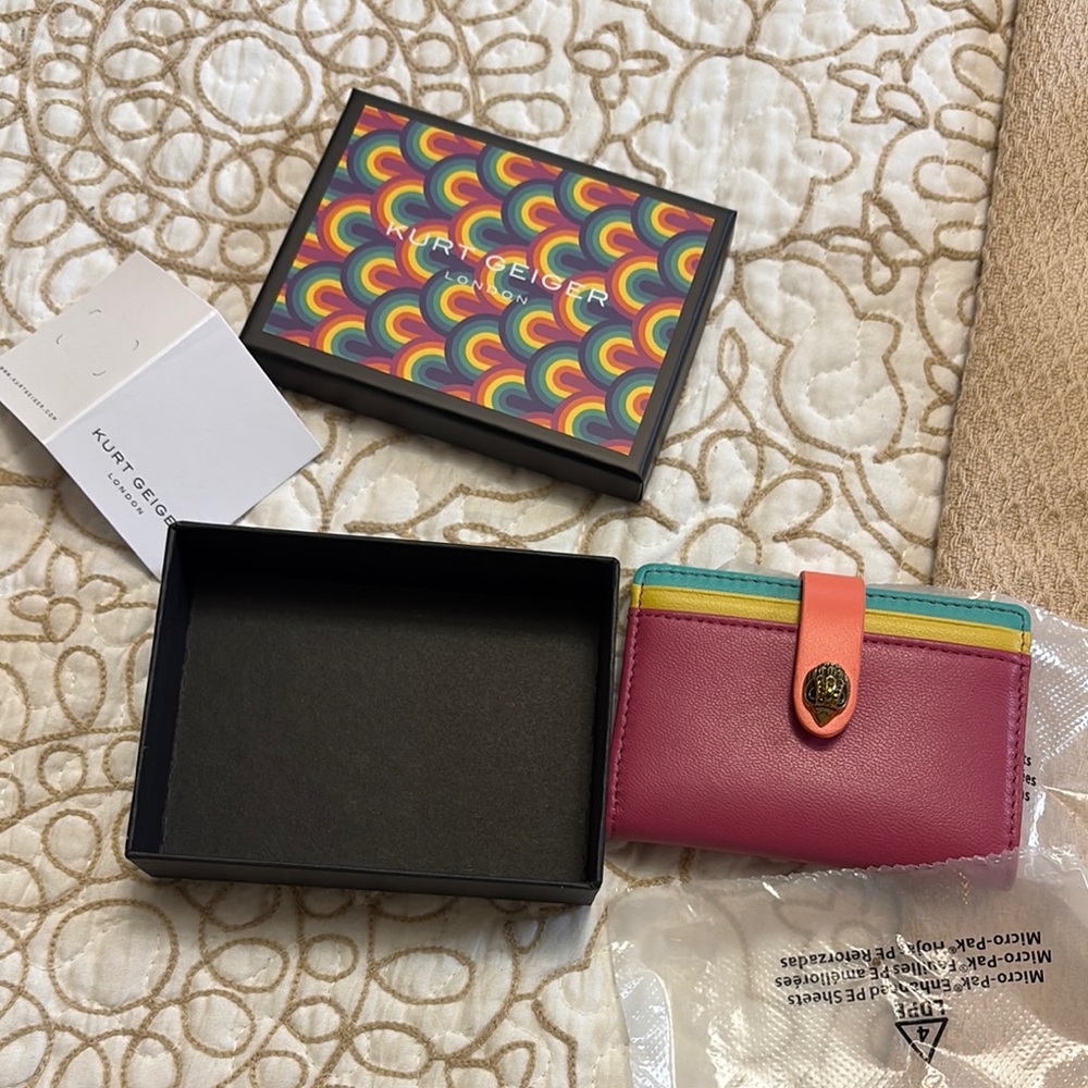 Kurt Geiger Pink and Orange Key Card Holder